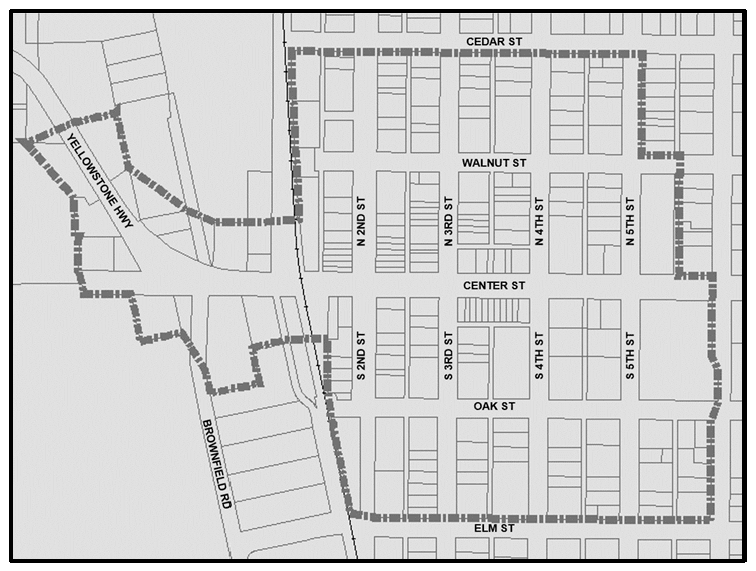 Designated Main Street Overlay District Boundaries Map