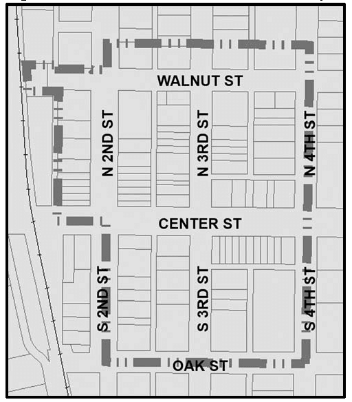 Local Downtown Historic Overlay District Boundaries Map